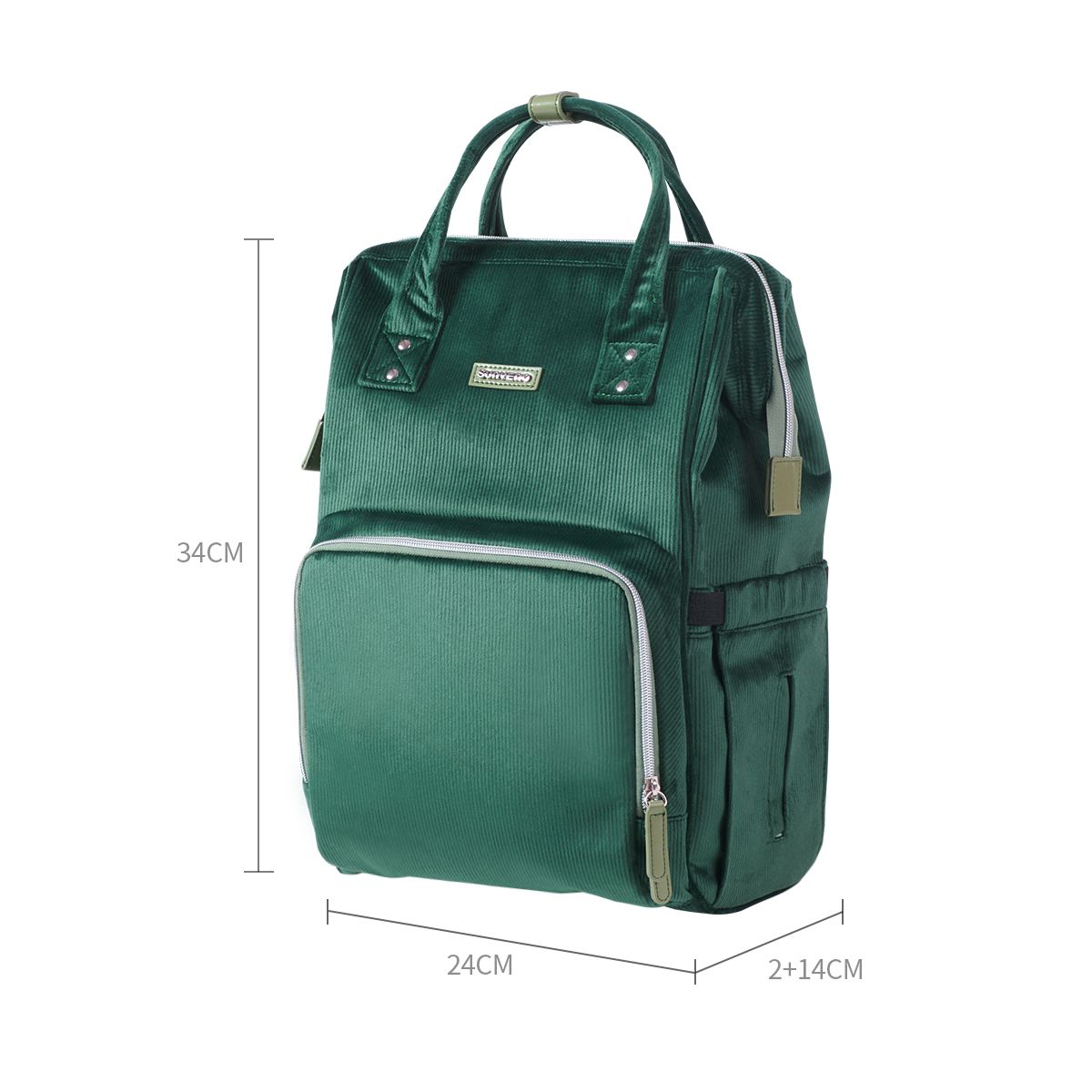 Velvet Stitching Diaper Bag Backpack