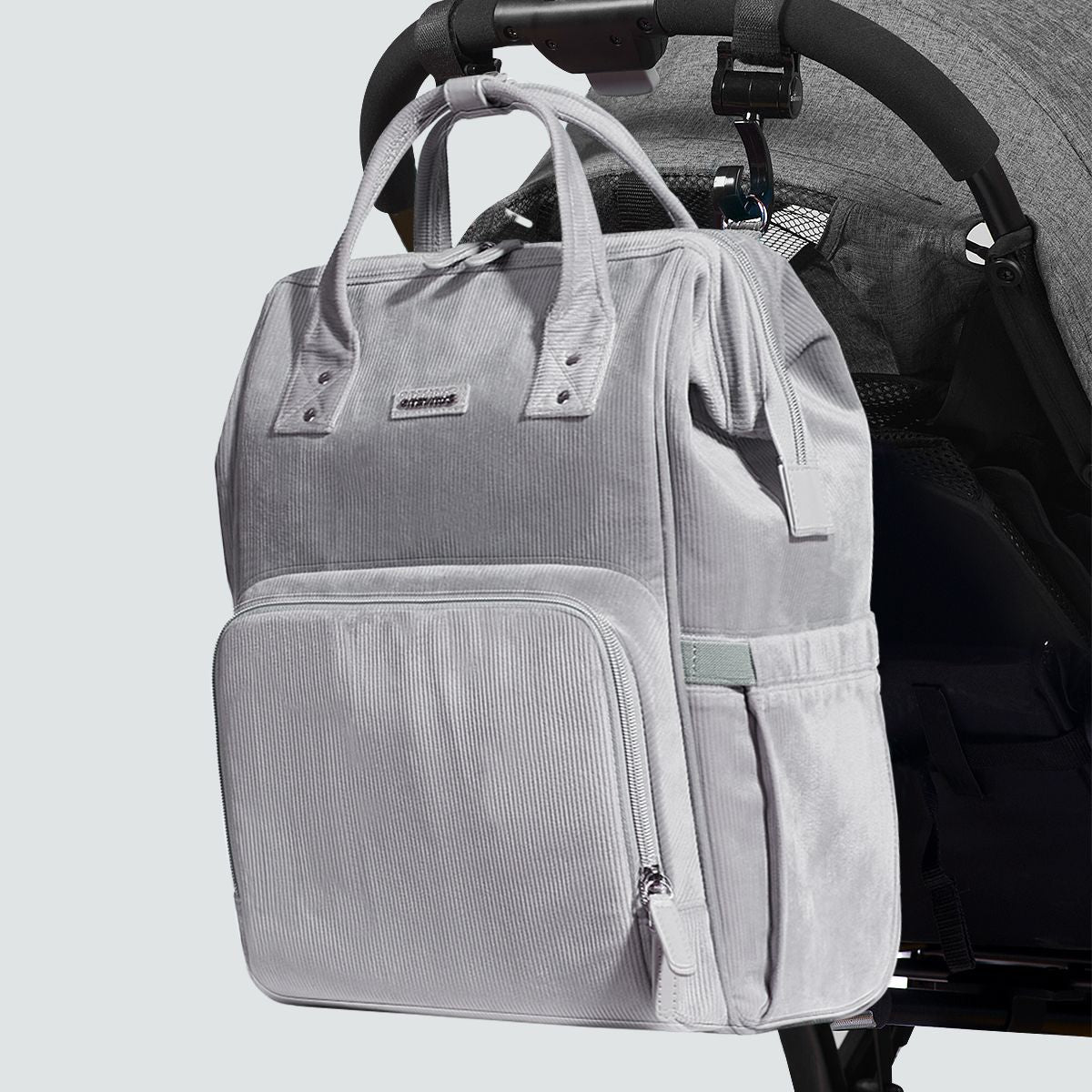 Velvet Stitching Diaper Bag Backpack