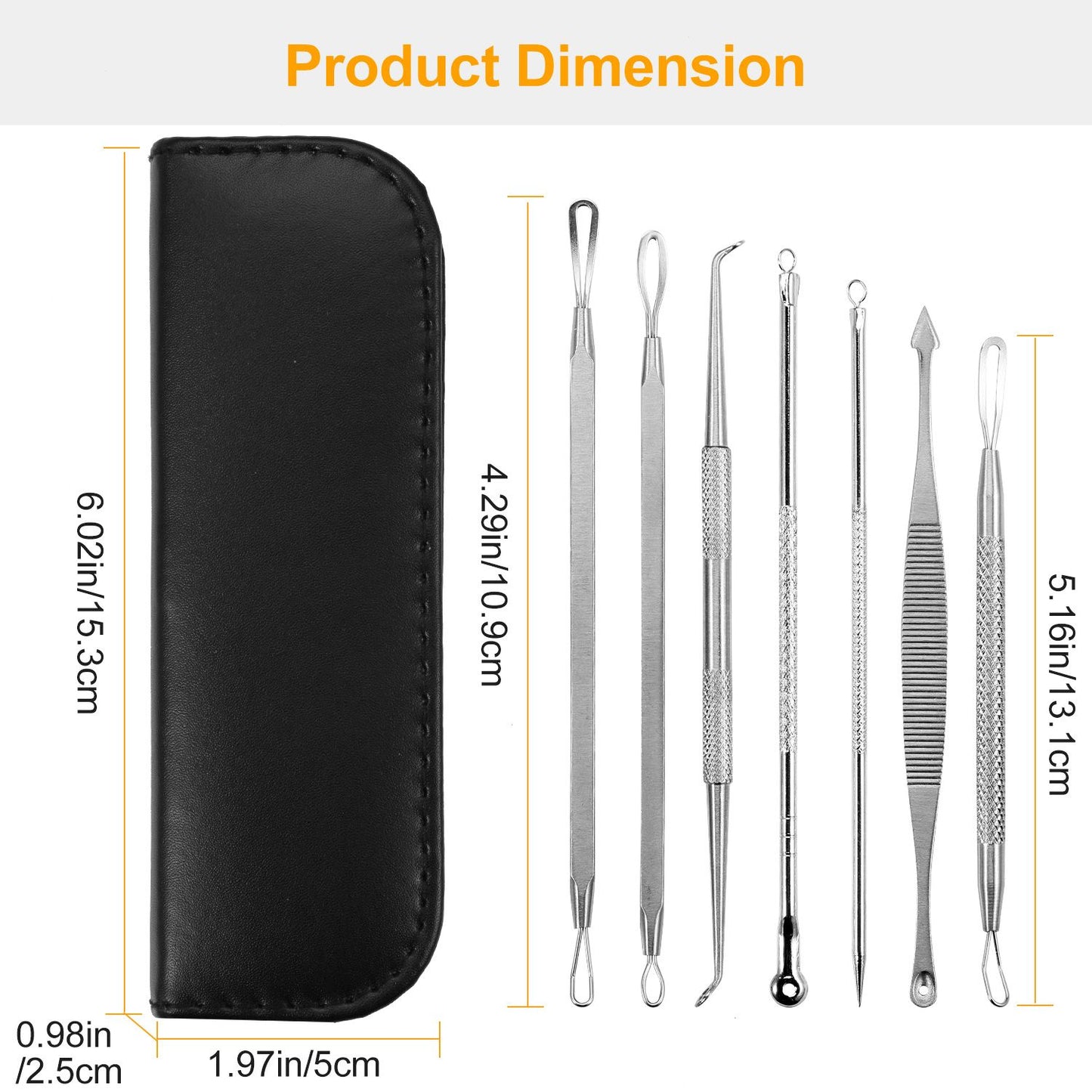 7 Pcs Blackhead Remover Kit Stainless Steel