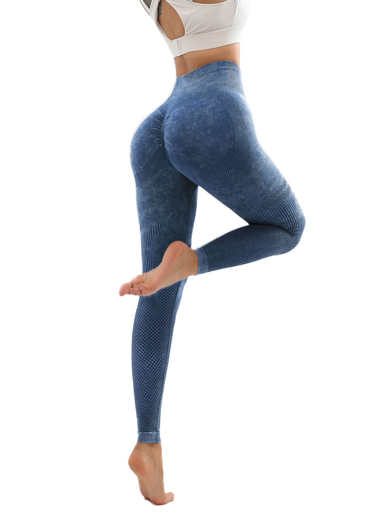 Women's Hollow Wide Band, High Waist Sports Leggings