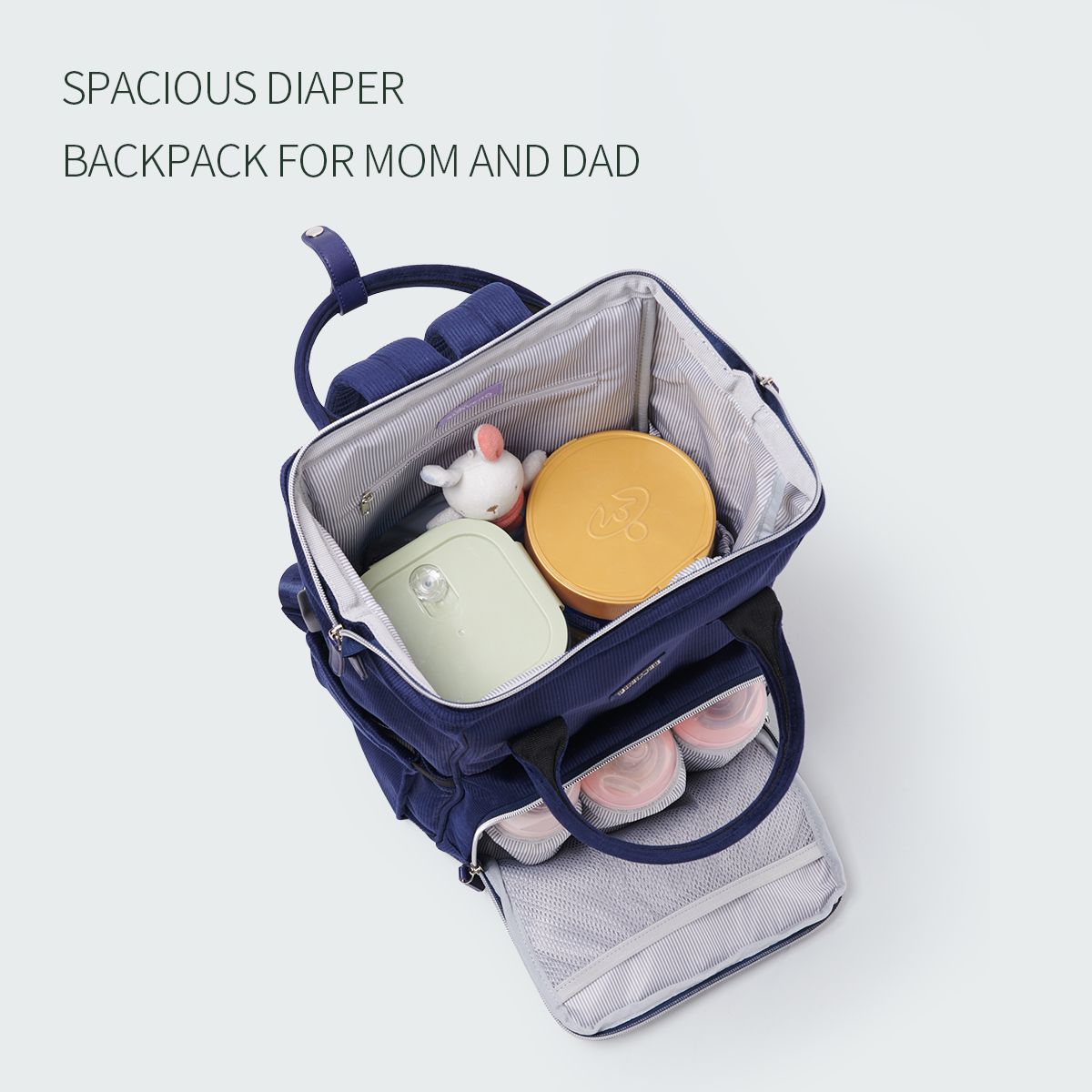 Velvet Stitching Diaper Bag Backpack