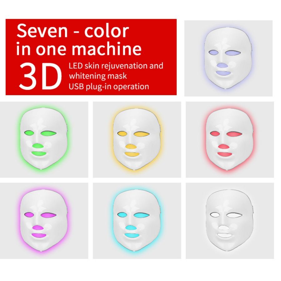 Light Therapy LED Face Mask, 7 Color 149 LEDs Photon Face Mask