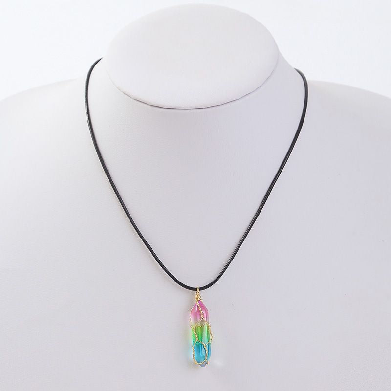 Women's Transparent Geometric Crystal Necklace