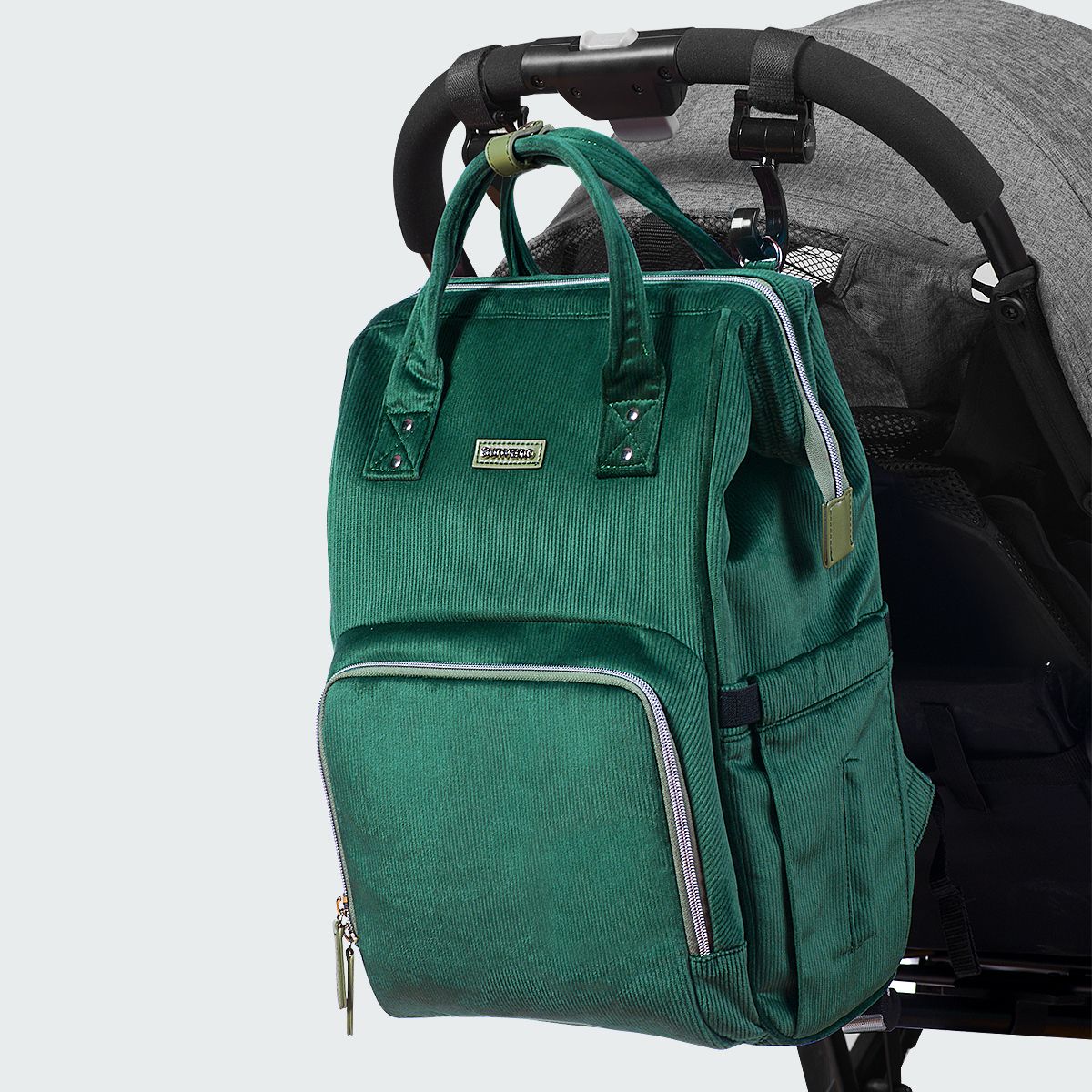 Velvet Stitching Diaper Bag Backpack