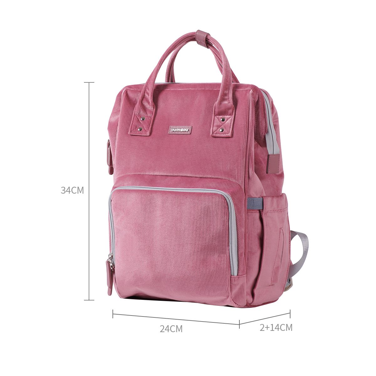 Velvet Stitching Diaper Bag Backpack