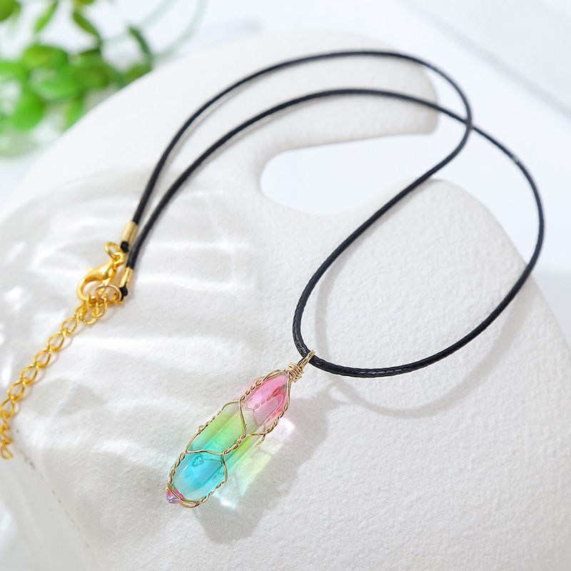 Women's Transparent Geometric Crystal Necklace