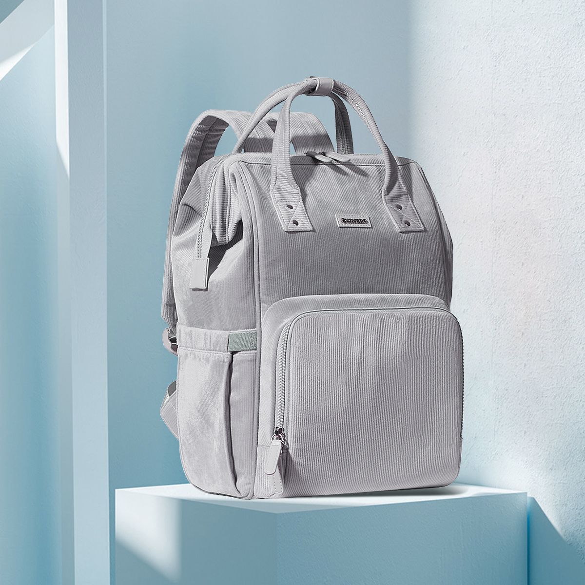 Velvet Stitching Diaper Bag Backpack