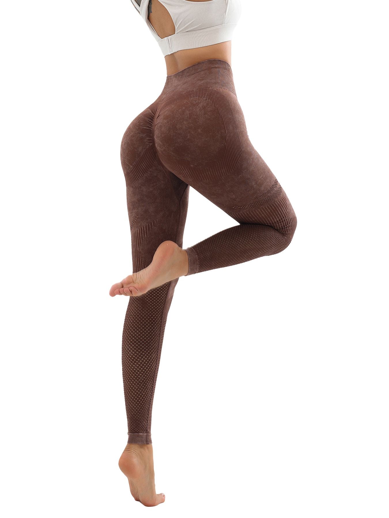 Women's Hollow Wide Band, High Waist Sports Leggings