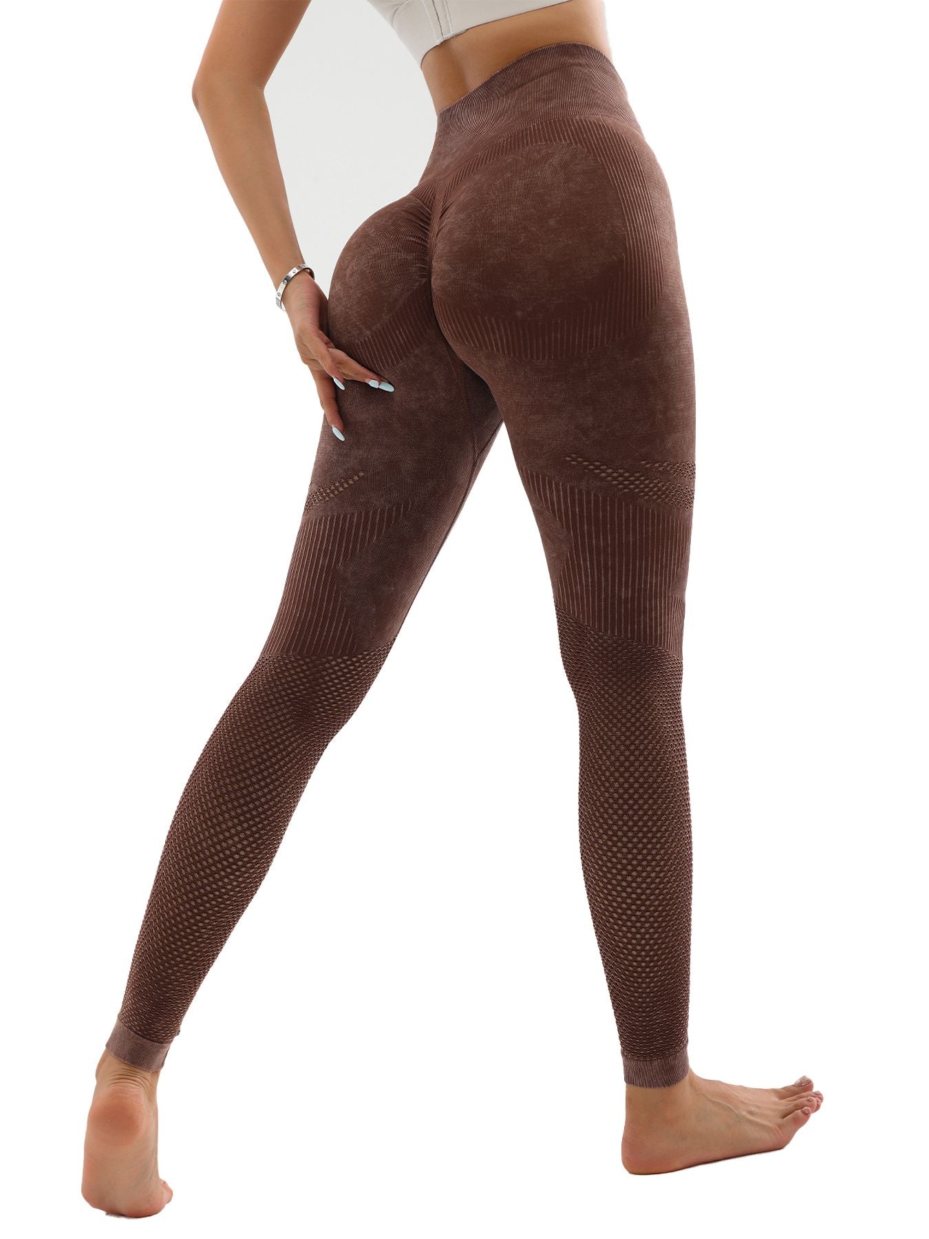 Women's Hollow Wide Band, High Waist Sports Leggings