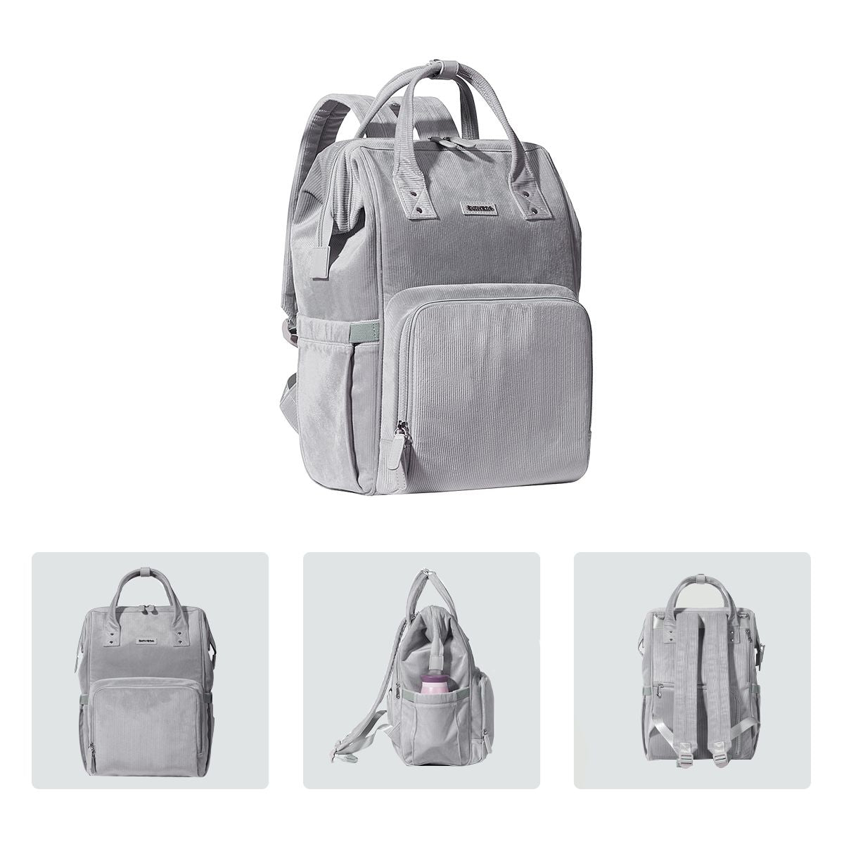 Velvet Stitching Diaper Bag Backpack