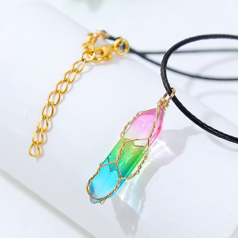 Women's Transparent Geometric Crystal Necklace