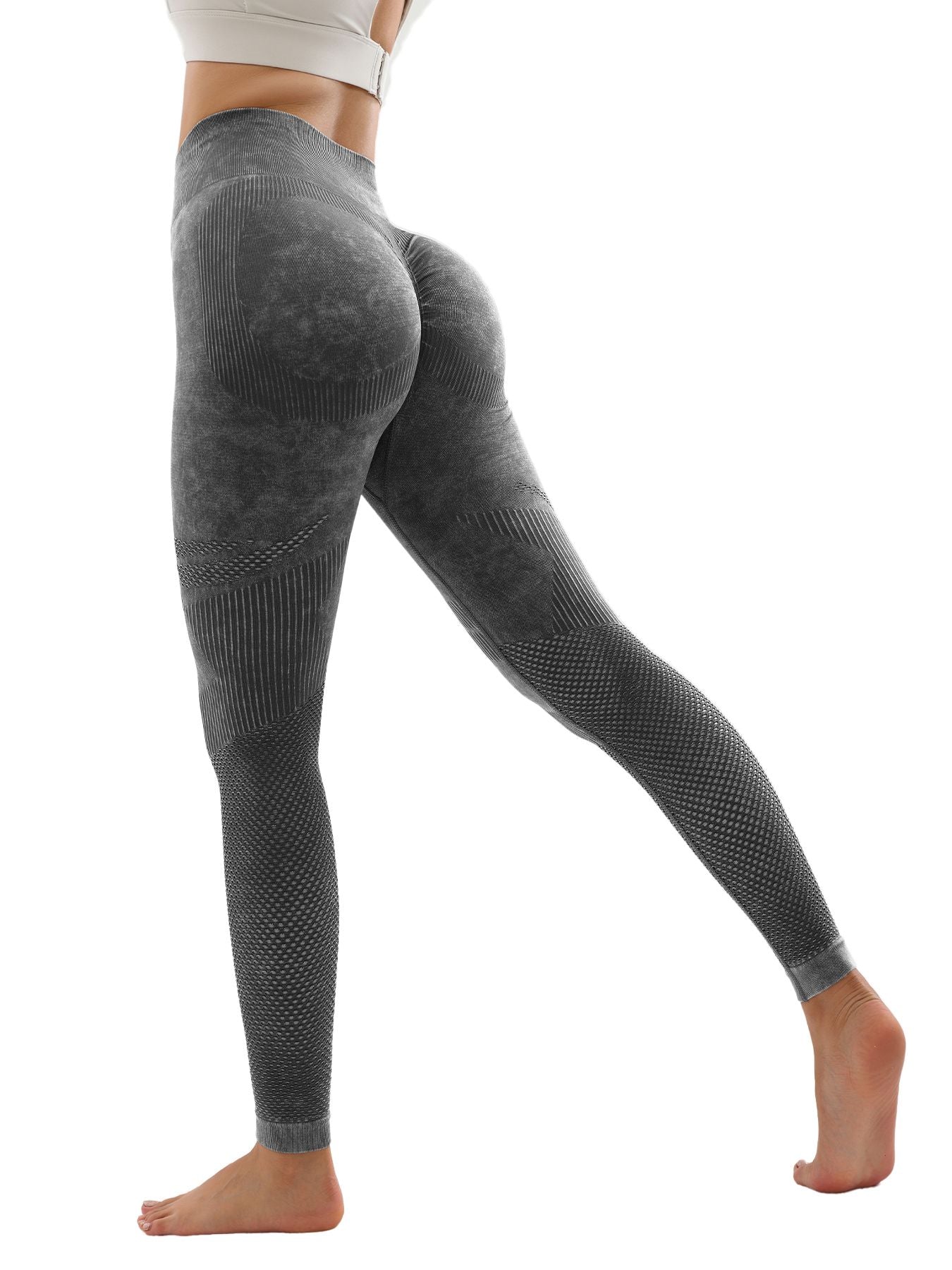 Women's Hollow Wide Band, High Waist Sports Leggings