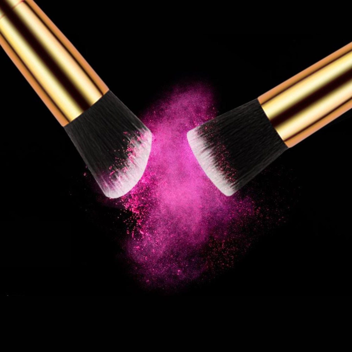 10 pcs High - End Makeup brush (Pink/Gold) with bag