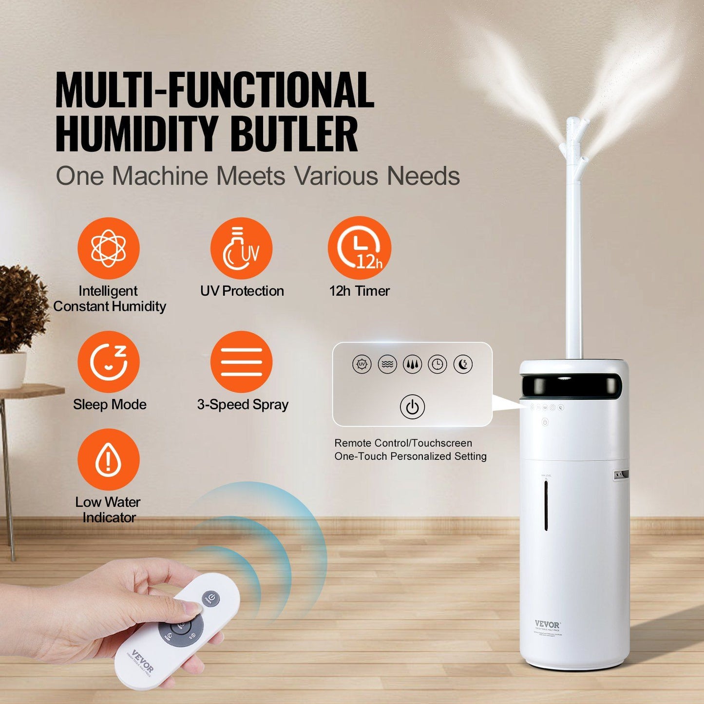 1291 sq ft, 16L Tank Humidifier for Home or Large Room