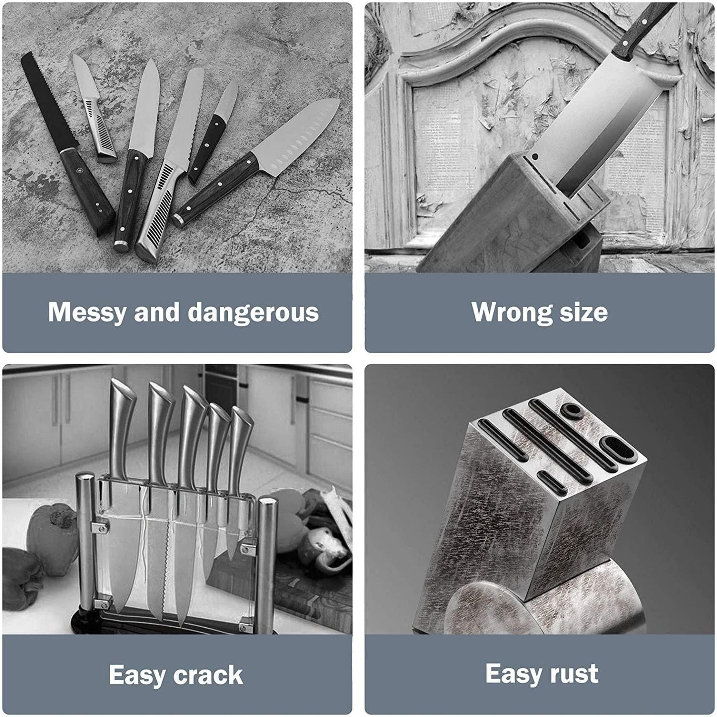 Cookit kitchen Universal Knife Holder WITHOUT Knives; Detachable Knife Storage with Scissors Slot