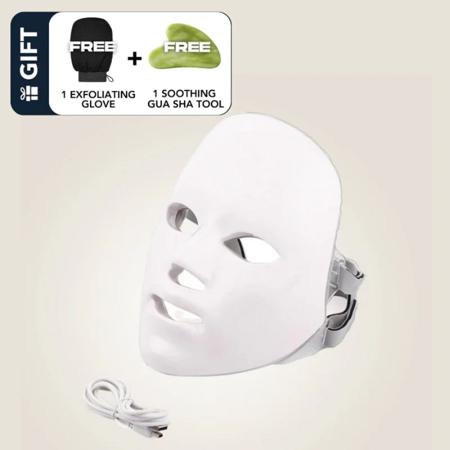 Light Therapy LED Face Mask, 7 Color 149 LEDs Photon Face Mask