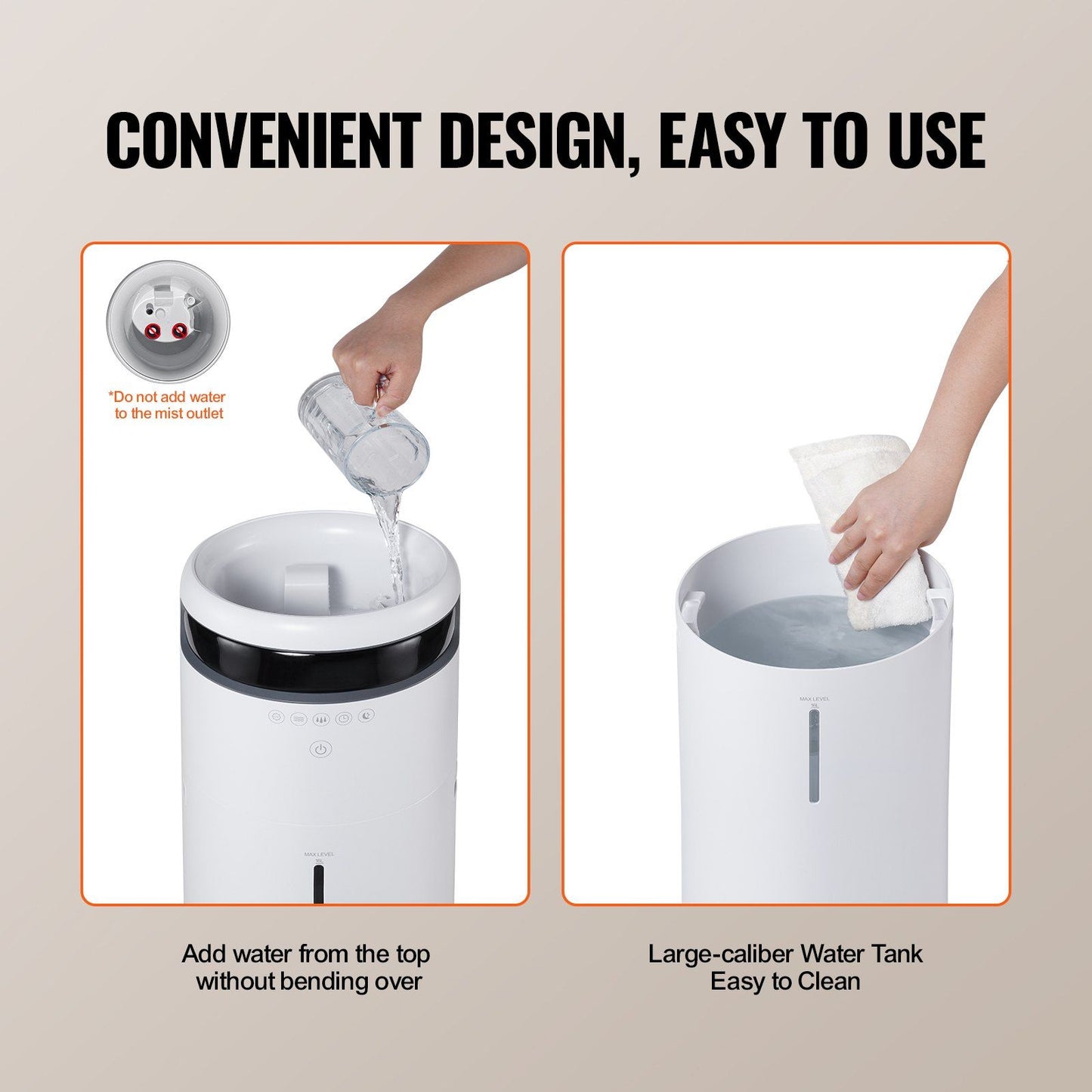 1291 sq ft, 16L Tank Humidifier for Home or Large Room