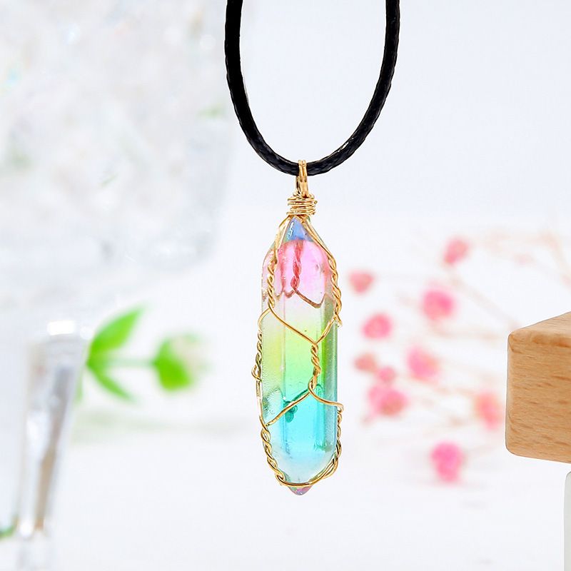 Women's Transparent Geometric Crystal Necklace