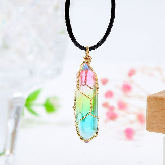 Women's Transparent Geometric Crystal Necklace